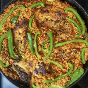 Quick &Tasty One Skillet Chicken Jollof rice - Nigerianfoodiehub